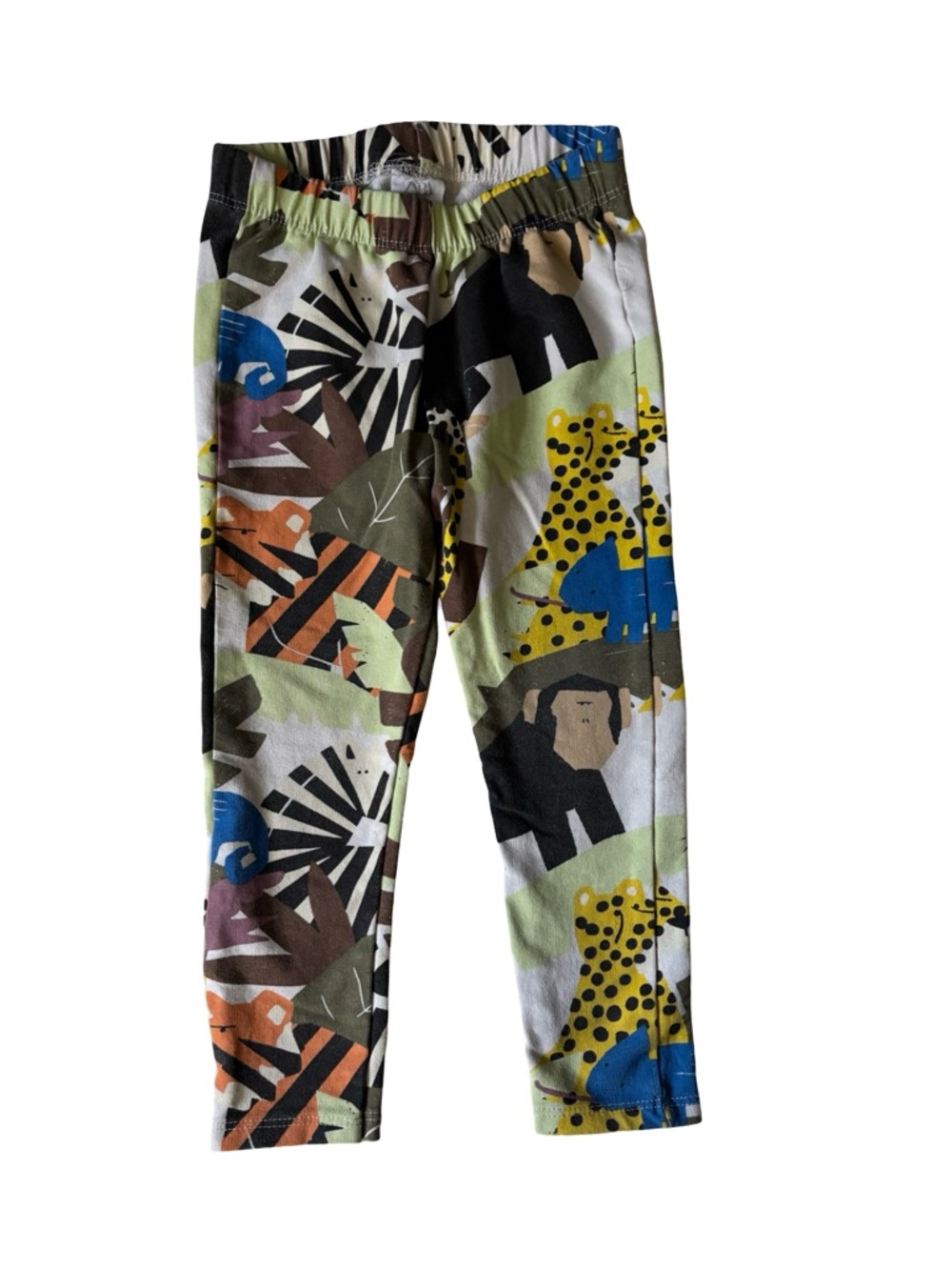 H&M Kids Jungle Camo Print Leggings in Green, Brown, Black, Yellow
